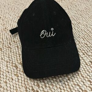 Clare V black corduroy baseball cap